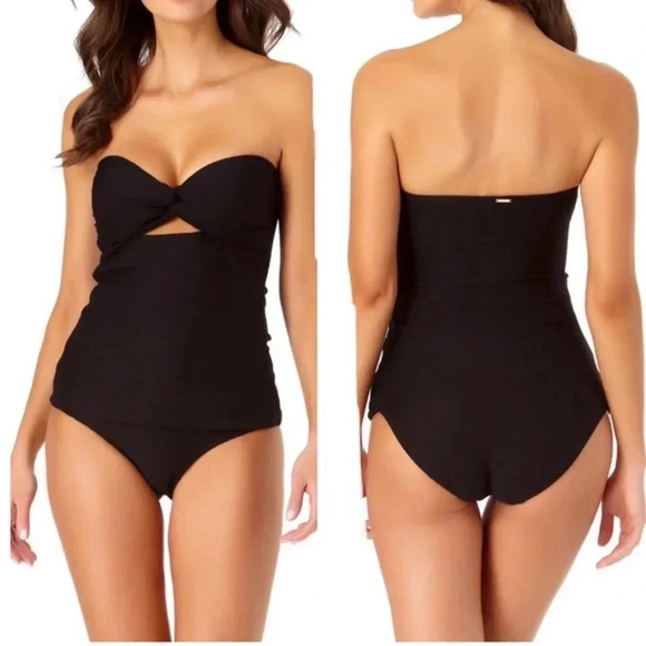 Jantzen Black Tankini and Bottom Swimsuit Size 10 - Picture 1 of 15